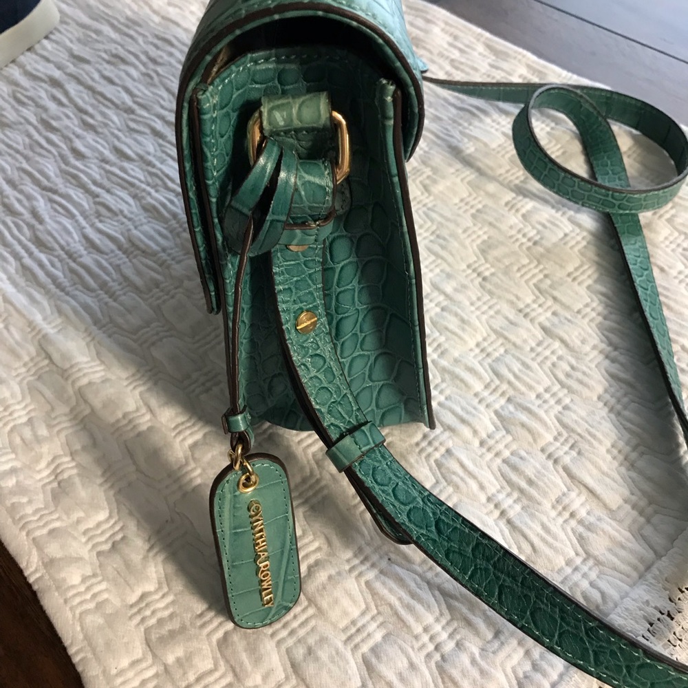 Teal Leather Cynthia Rowley Shoulder Bag NWOT - Picture 4 of 8